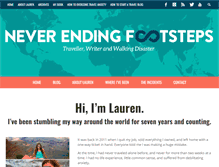 Tablet Screenshot of neverendingfootsteps.com